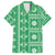 Fiji Masi All Green Family Matching Off Shoulder Maxi Dress and Hawaiian Shirt Tapa Pattern - Polynesian Pride