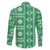 Fiji Masi All Green Family Matching Off Shoulder Short Dress and Hawaiian Shirt Tapa Pattern - Polynesian Pride