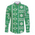 Fiji Masi All Green Family Matching Tank Maxi Dress and Hawaiian Shirt Tapa Pattern - Polynesian Pride