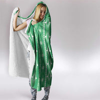 Fiji Masi All Green Hooded Blanket Tapa Pattern - Polynesian Pride
