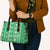Fiji Masi All Green Leather Bag Tapa Pattern - Polynesian Pride