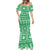 Fiji Masi All Green Mermaid Dress Tapa Pattern - Polynesian Pride