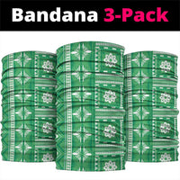 Fiji Masi All Green Neck Gaiter Tapa Pattern - Polynesian Pride