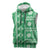Fiji Masi All Green Sleeveless Hoodie Tapa Pattern - Polynesian Pride
