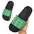 Fiji Masi All Green Slide Sandals Tapa Pattern - Polynesian Pride
