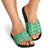 Fiji Masi All Green Slide Sandals Tapa Pattern - Polynesian Pride