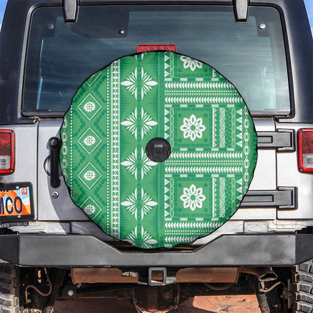 Fiji Masi All Green Spare Tire Cover Tapa Pattern - Polynesian Pride