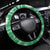 Fiji Masi All Green Steering Wheel Cover Tapa Pattern - Polynesian Pride