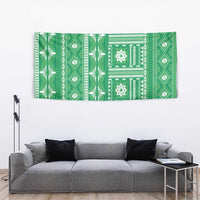 Fiji Masi All Green Tapestry Tapa Pattern - Polynesian Pride