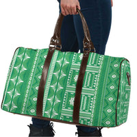 Fiji Masi All Green Travel Bag Tapa Pattern - Polynesian Pride