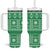 Fiji Masi All Green Tumbler With Handle Tapa Pattern - Polynesian Pride