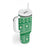 Fiji Masi All Green Tumbler With Handle Tapa Pattern - Polynesian Pride