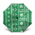 Fiji Masi All Green Umbrella Tapa Pattern - Polynesian Pride