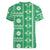 Fiji Masi All Green Women V-Neck T-Shirt Tapa Pattern - Polynesian Pride
