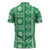 Fiji Masi All Green Zipper Polo Shirt Tapa Pattern - Polynesian Pride