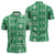 Fiji Masi All Green Zipper Polo Shirt Tapa Pattern - Polynesian Pride