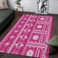 Fiji Masi All Pink Area Rug Tapa Pattern - Polynesian Pride