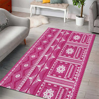Fiji Masi All Pink Area Rug Tapa Pattern - Polynesian Pride