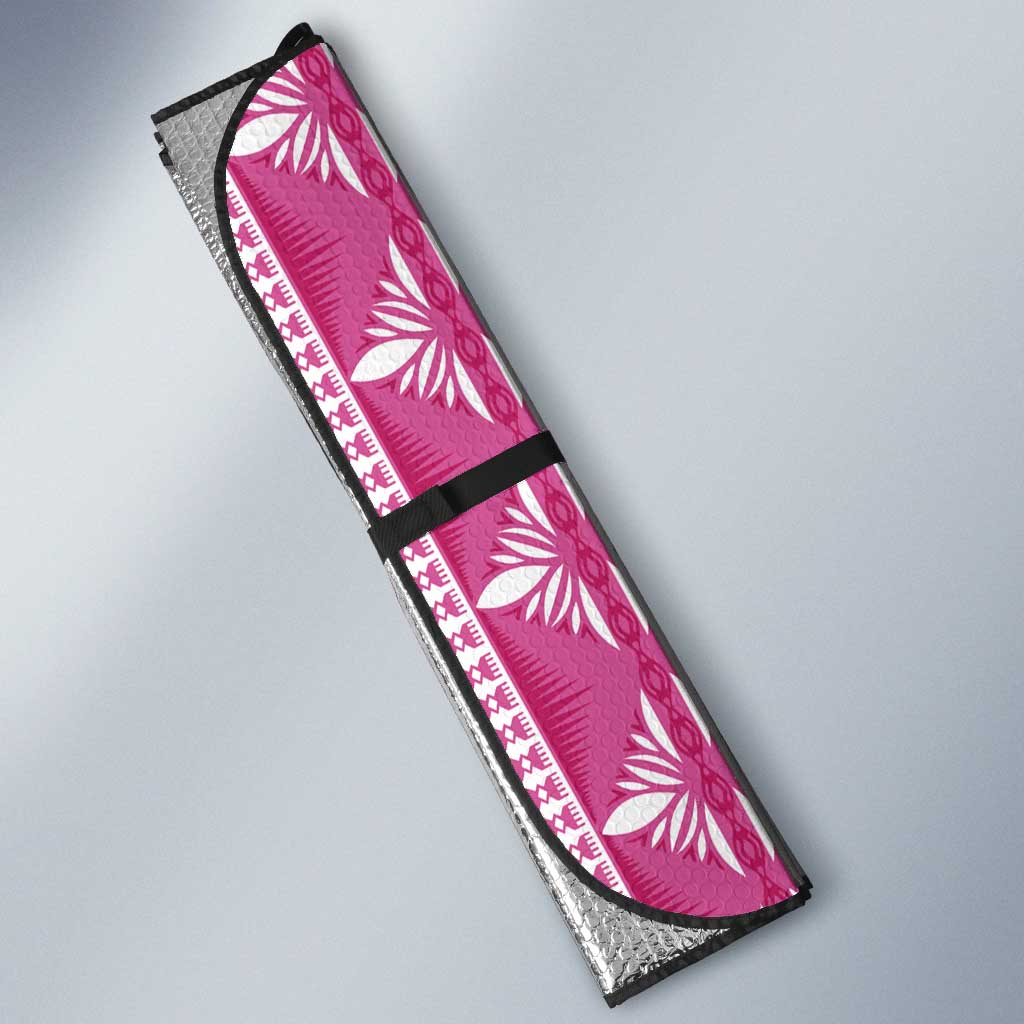 Fiji Masi All Pink Auto Sun Shade Tapa Pattern - Polynesian Pride
