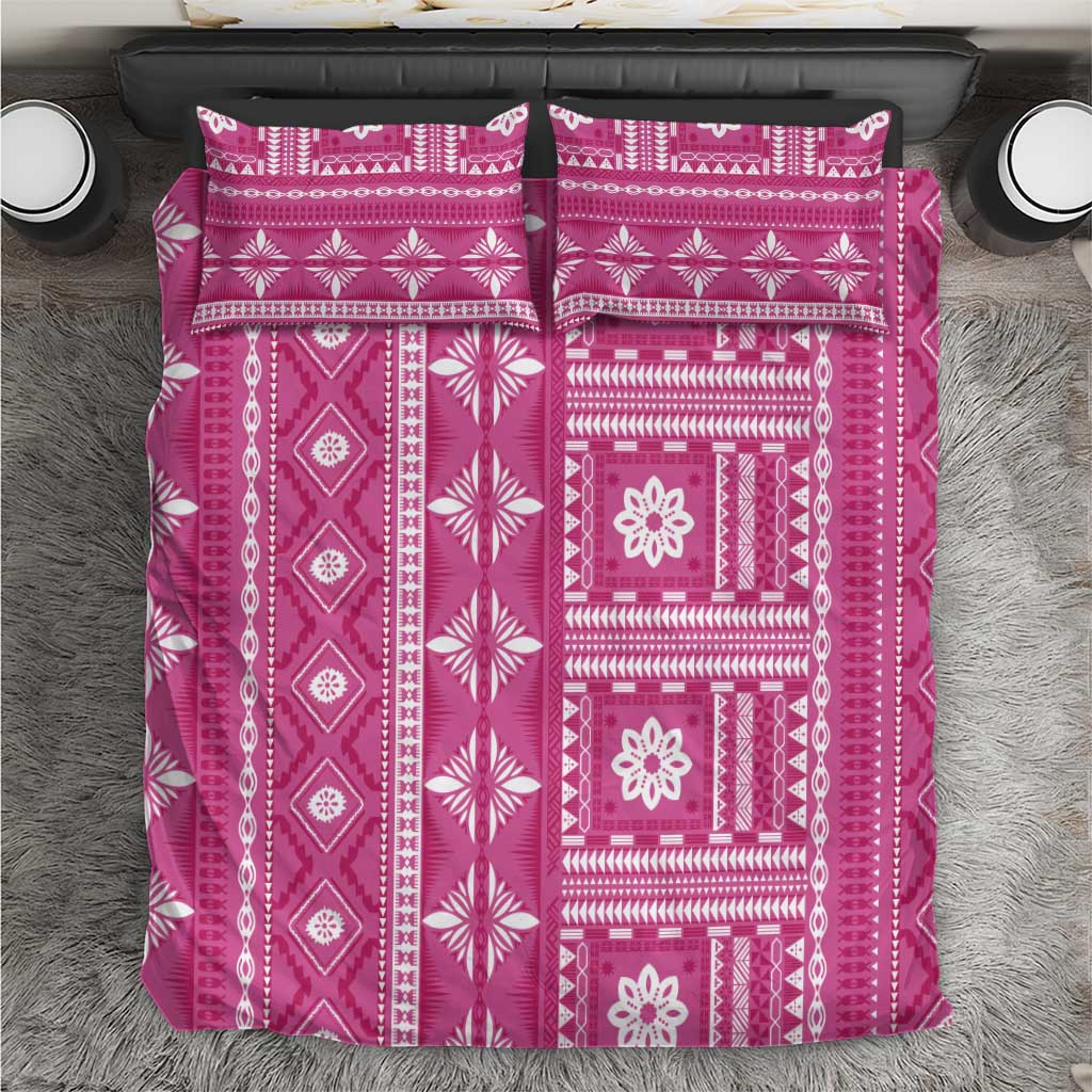Fiji Masi All Pink Bedding Set Tapa Pattern - Polynesian Pride