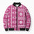 Fiji Masi All Pink Bomber Puffer Jacket Tapa Pattern - Polynesian Pride