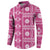 Fiji Masi All Pink Button Sweatshirt Tapa Pattern - Polynesian Pride