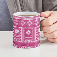 Fiji Masi All Pink Ceramic Mug Tapa Pattern - Polynesian Pride