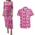 Fiji Masi All Pink Couples Matching Puletasi and Hawaiian Shirt Tapa Pattern - Polynesian Pride