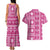 Fiji Masi All Pink Couples Matching Tank Maxi Dress and Hawaiian Shirt Tapa Pattern - Polynesian Pride