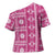 Fiji Masi All Pink Cross Shoulder Shirt Tapa Pattern - Polynesian Pride