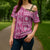 Fiji Masi All Pink Cross Shoulder Shirt Tapa Pattern - Polynesian Pride
