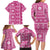 Fiji Masi All Pink Family Matching Long Sleeve Bodycon Dress and Hawaiian Shirt Tapa Pattern - Polynesian Pride