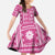 Fiji Masi All Pink Family Matching Off Shoulder Maxi Dress and Hawaiian Shirt Tapa Pattern - Polynesian Pride