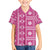 Fiji Masi All Pink Family Matching Off Shoulder Short Dress and Hawaiian Shirt Tapa Pattern - Polynesian Pride