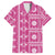 Fiji Masi All Pink Family Matching Short Sleeve Bodycon Dress and Hawaiian Shirt Tapa Pattern - Polynesian Pride