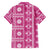 Fiji Masi All Pink Family Matching Short Sleeve Bodycon Dress and Hawaiian Shirt Tapa Pattern - Polynesian Pride