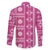Fiji Masi All Pink Family Matching Short Sleeve Bodycon Dress and Hawaiian Shirt Tapa Pattern - Polynesian Pride