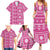 Fiji Masi All Pink Family Matching Summer Maxi Dress and Hawaiian Shirt Tapa Pattern - Polynesian Pride