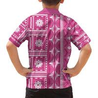 Fiji Masi All Pink Family Matching Tank Maxi Dress and Hawaiian Shirt Tapa Pattern - Polynesian Pride
