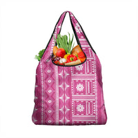 Fiji Masi All Pink Grocery Bag Tapa Pattern - Polynesian Pride