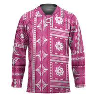 Fiji Masi All Pink Hockey Jersey Tapa Pattern - Polynesian Pride