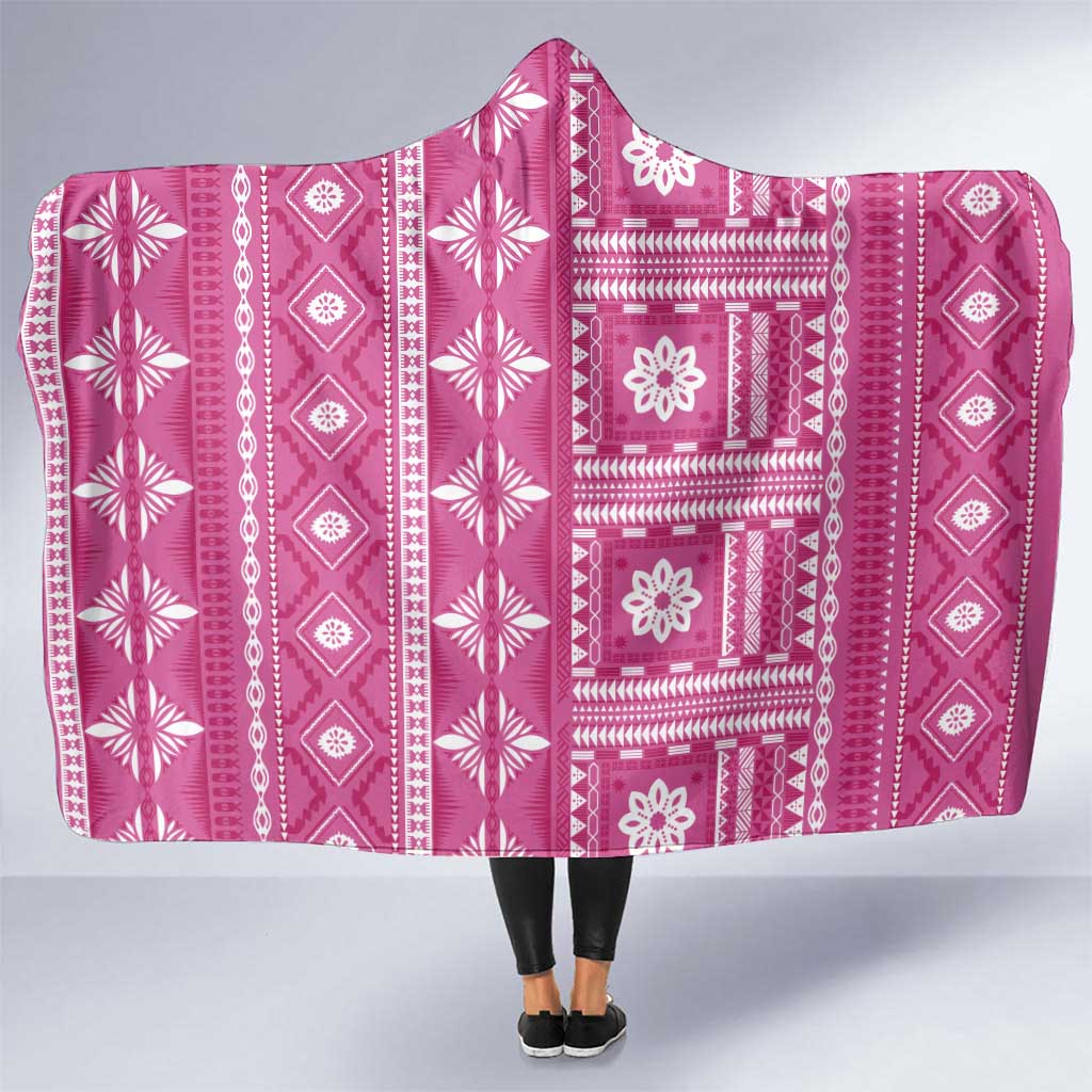 Fiji Masi All Pink Hooded Blanket Tapa Pattern - Polynesian Pride