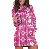 Fiji Masi All Pink Hoodie Dress Tapa Pattern - Polynesian Pride
