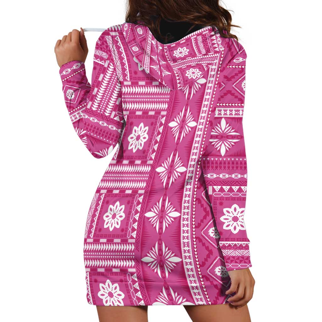 Fiji MASI Tapa Pattern Pink Hoodie Dress Fiji MASI Tapa Pattern Pink Hoodie Dress