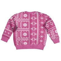 Fiji Masi All Pink Kid Ugly Christmas Sweater Tapa Pattern - Polynesian Pride