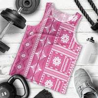 Fiji Masi All Pink Men Tank Top Tapa Pattern - Polynesian Pride