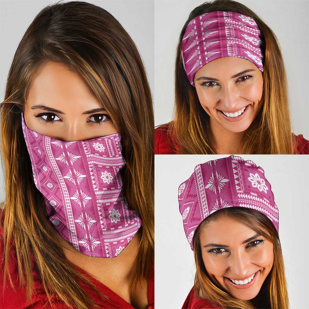 Fiji Masi All Pink Neck Gaiter Tapa Pattern - Polynesian Pride