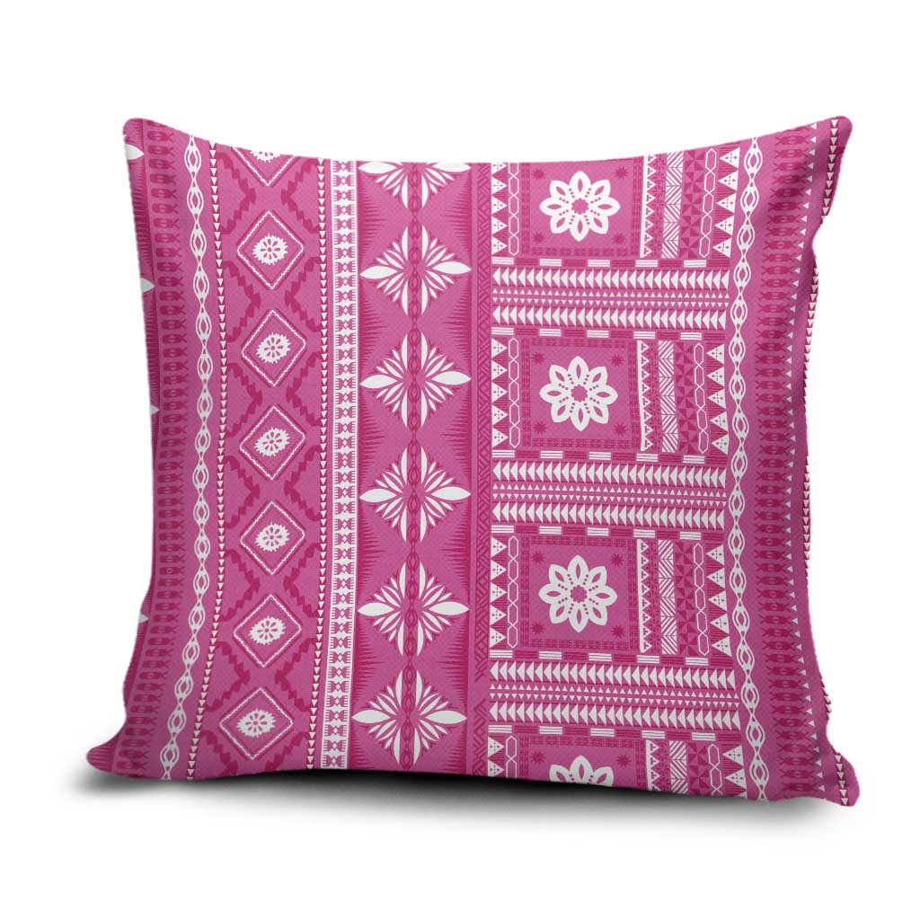 Fiji Masi All Pink Pillow Cover Tapa Pattern - Polynesian Pride