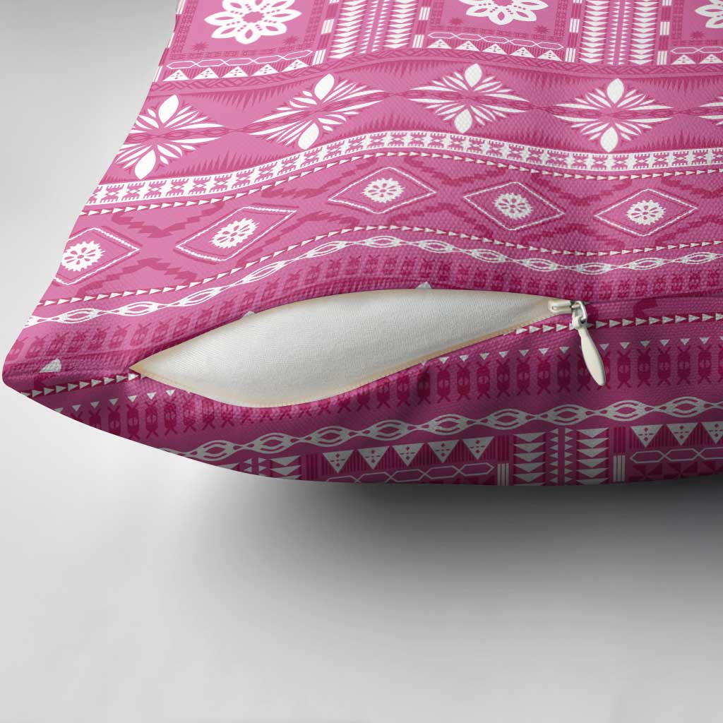 Fiji Masi All Pink Pillow Cover Tapa Pattern - Polynesian Pride