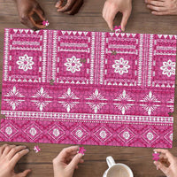 Fiji Masi All Pink Puzzle Tapa Pattern - Polynesian Pride